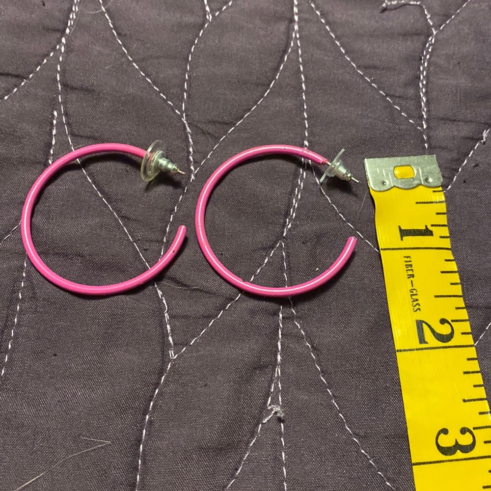 Pink C Shape Earrings